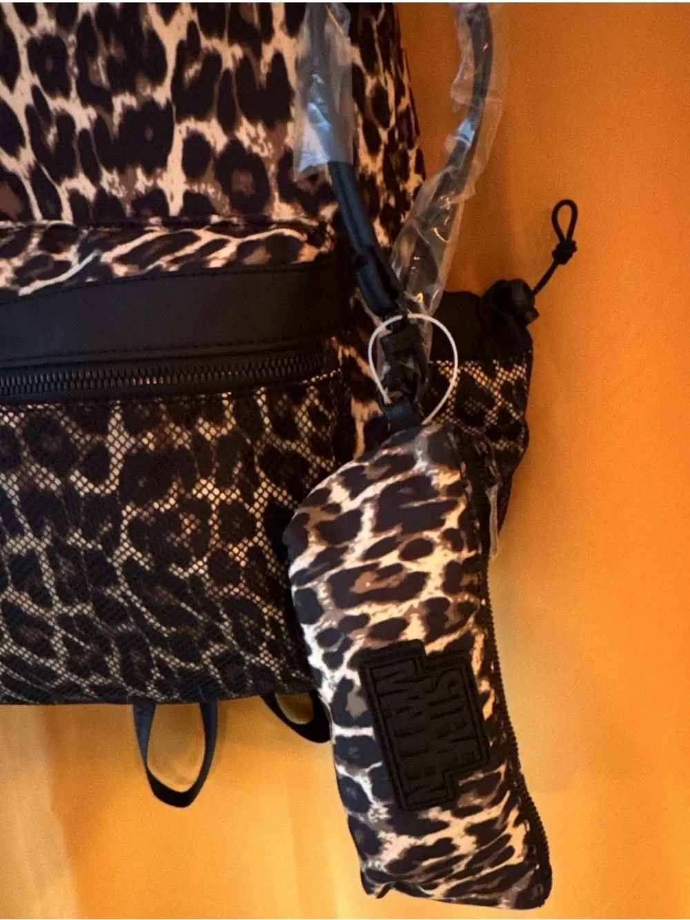 Steve Madden Brown Tan and Black Leopard Print Backpack